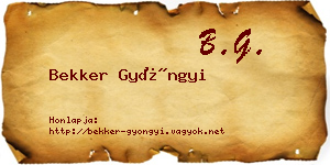 Bekker Gyöngyi névjegykártya